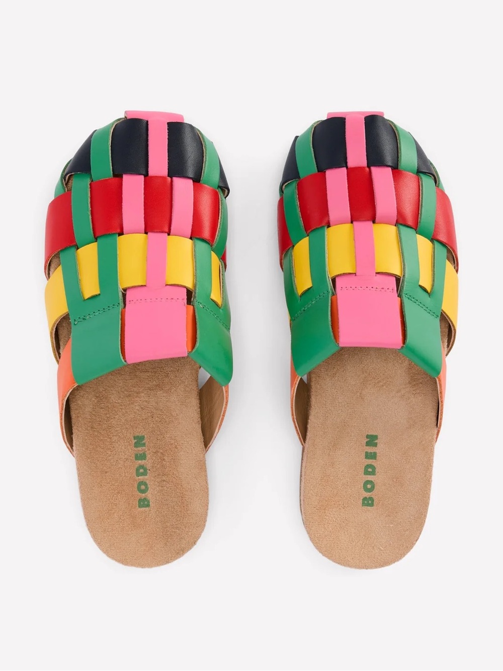 Boden Multicolor ‘Loretta’ Woven Leather mules/clogs. NWOT. Sz 40/US 9 or 9.5